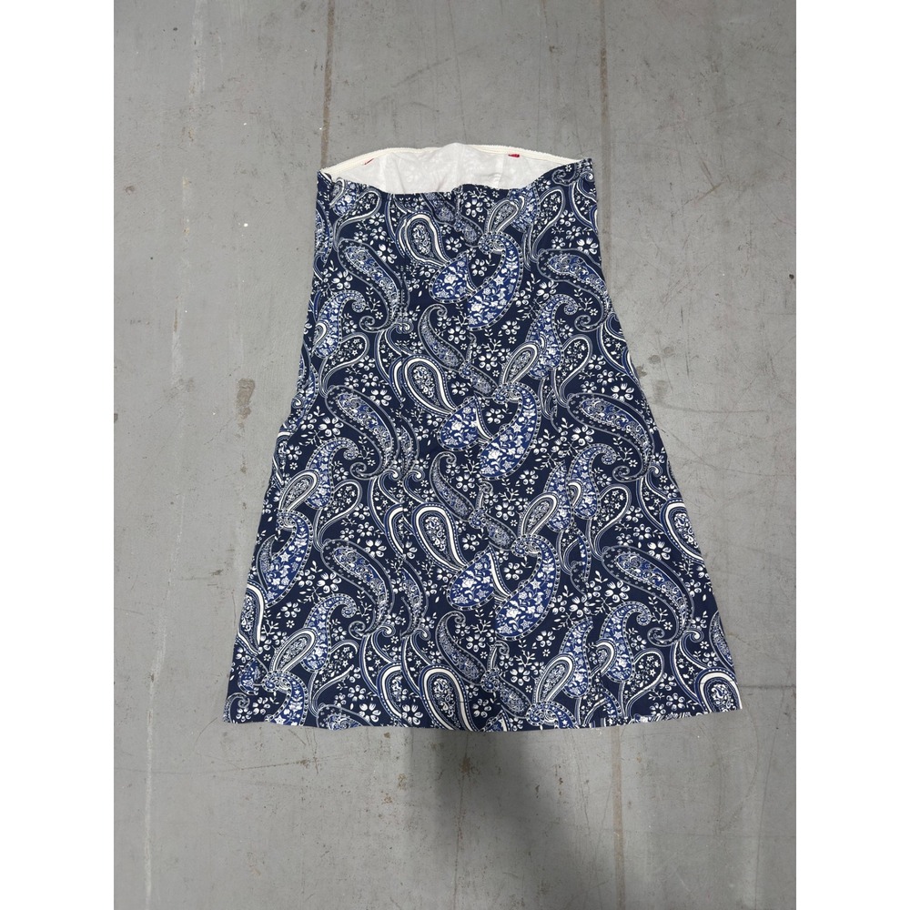 Tommy Hilfiger Navy White Paisley Strapless Mini Dress A-Line Size 4 - Picture 3 of 6